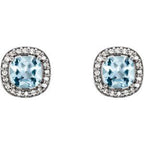 Cushion 4-Prong Halo-Style Earrings