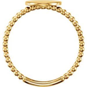 Be Posh® Engravable Beaded Signet Ring