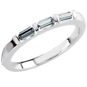 Baguette Accented Peg Shank or Band