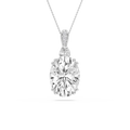 24 ctw Oval LGD Double Prong Pendant - 18 Inches - Signature Collection