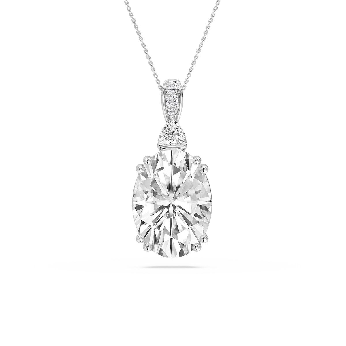 24 ctw Oval LGD Double Prong Pendant - 18 Inches - Signature Collection