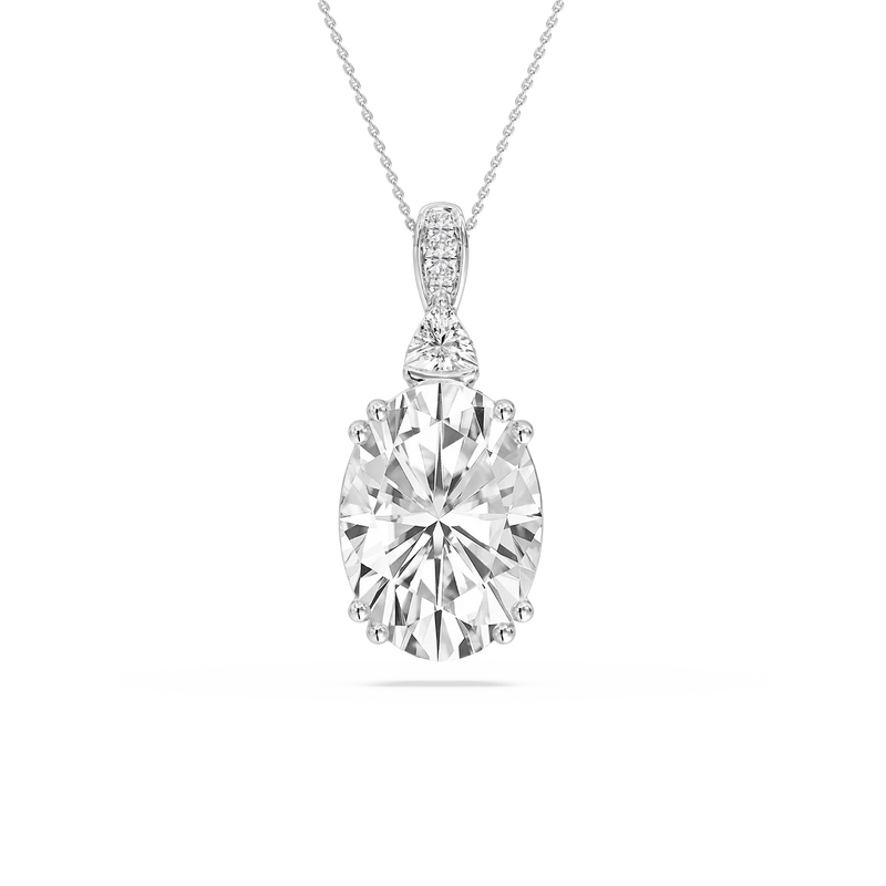 24 ctw Oval LGD Double Prong Pendant - 18 Inches - Signature Collection