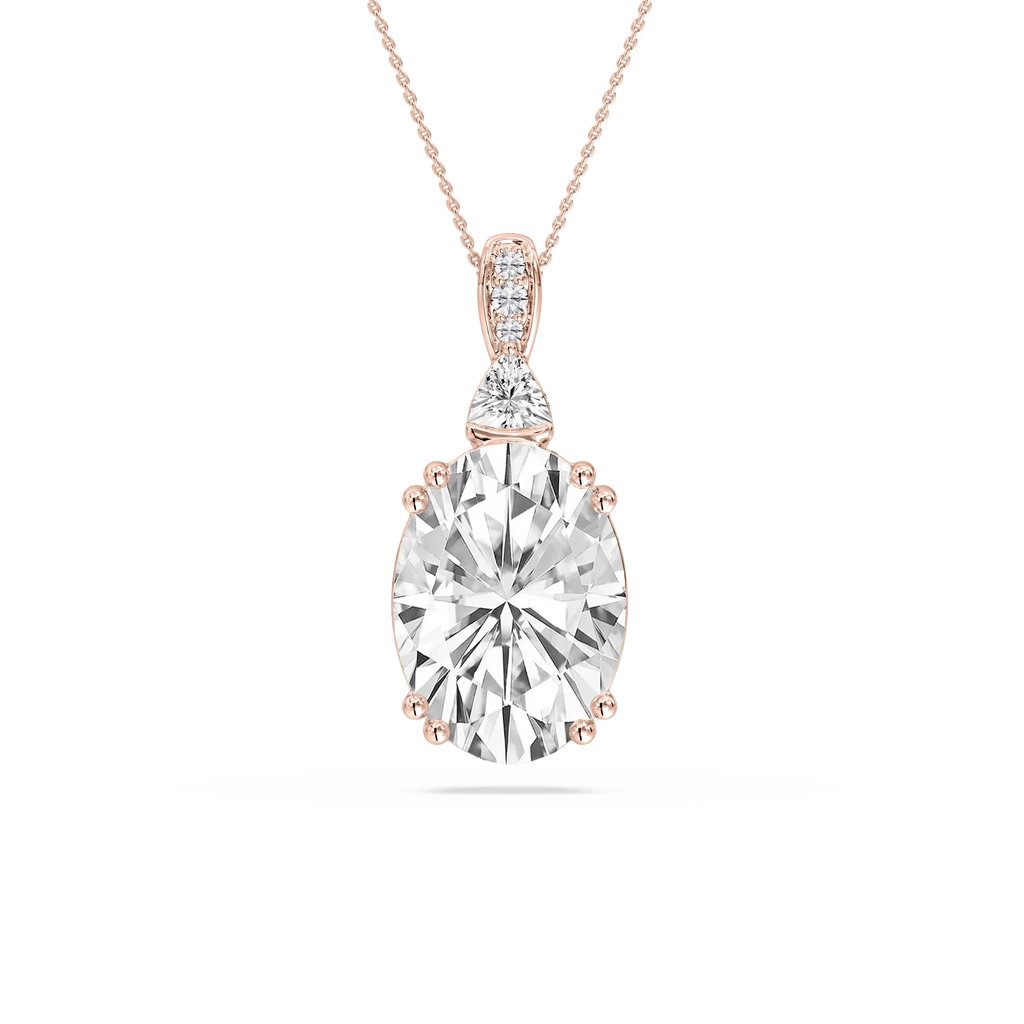 24 ctw Oval LGD Double Prong Pendant - 18 Inches - Signature Collection