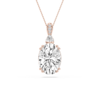 24 ctw Oval LGD Double Prong Pendant - 18 Inches - Signature Collection