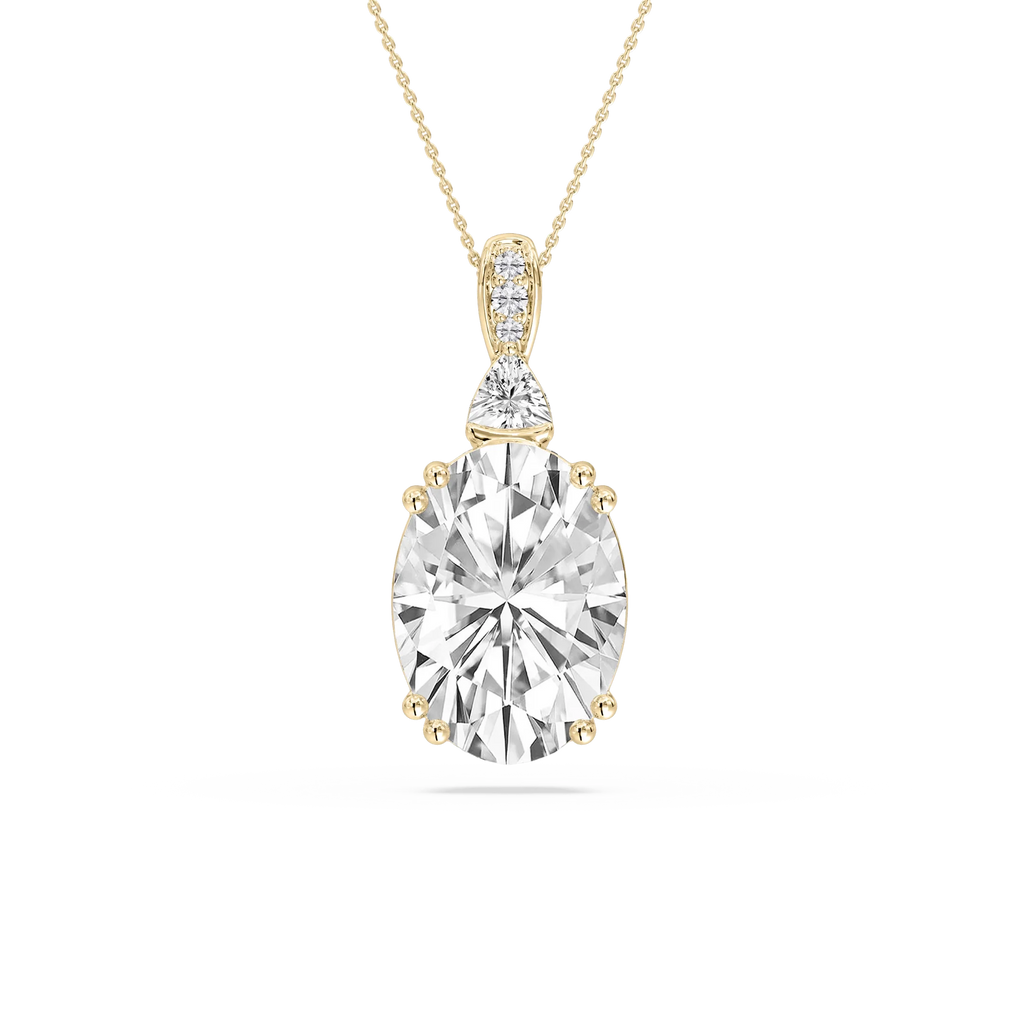 24 ctw Oval LGD Double Prong Pendant - 18 Inches - Signature Collection