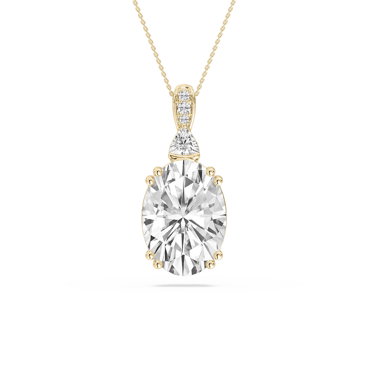 24 ctw Oval LGD Double Prong Pendant - 18 Inches - Signature Collection