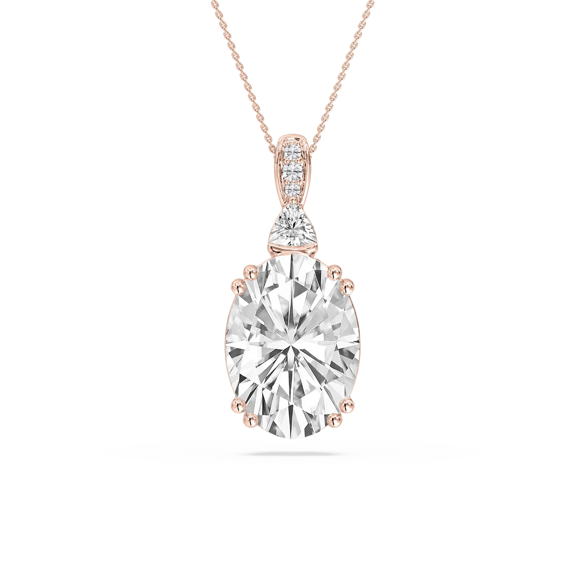 24 ctw Oval LGD Double Prong Pendant - 18 Inches - Signature Collection