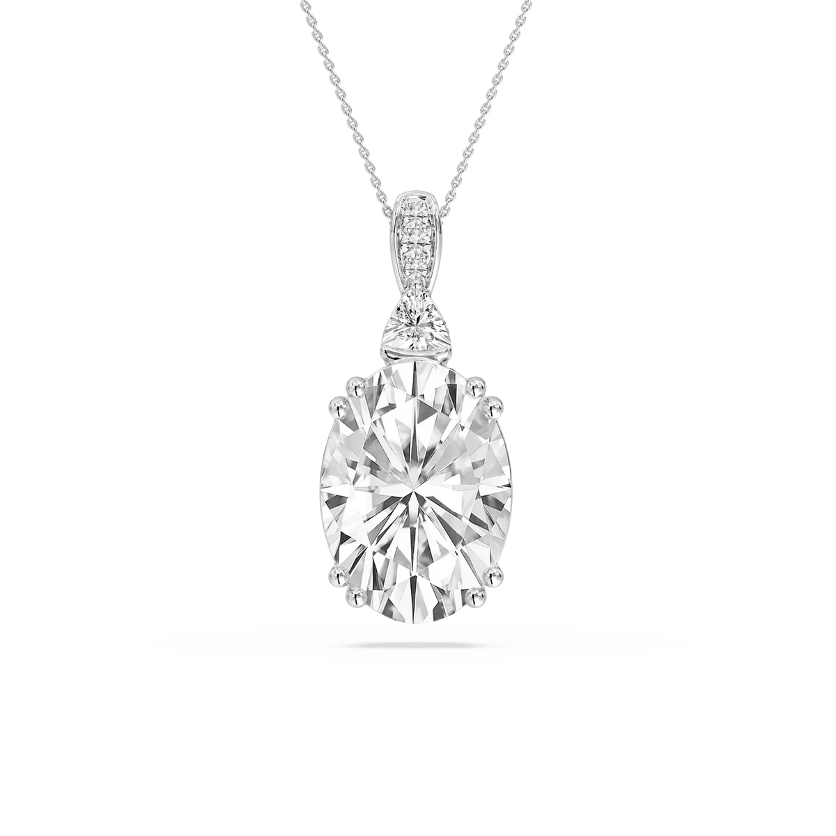 24 ctw Oval LGD Double Prong Pendant - 18 Inches - Signature Collection