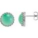 Round Cabochon Crown Earrings