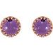 Round Cabochon Crown Earrings