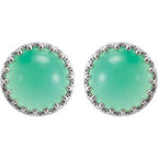 Round Cabochon Crown Earrings
