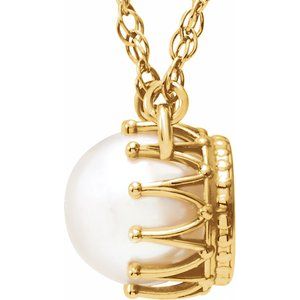 Solitaire Pearl Crown Necklace or Center
