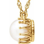 Solitaire Pearl Crown Necklace or Center
