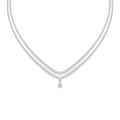 26 ⅓ ctw Round LGD Double Row Drop Tennis Necklace - 18 Inches - Signature Collection