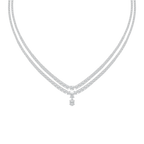 26 ⅓ ctw Round LGD Double Row Drop Tennis Necklace - 18 Inches - Signature Collection