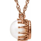 Solitaire Pearl Crown Necklace or Center
