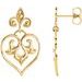 Fleur-de-lis Heart Earrings