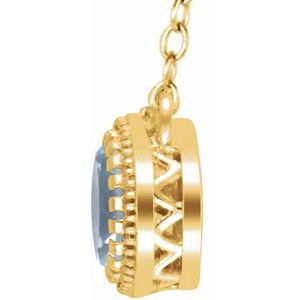 Milgrain Bezel-Set Birthstone Necklace