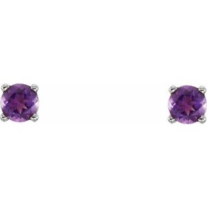 Round 4-Prong Youth Birthstone Stud Earrings