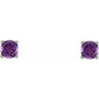 Round 4-Prong Youth Birthstone Stud Earrings