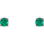 Round 4-Prong Youth Birthstone Stud Earrings
