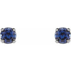 Round 4-Prong Youth Birthstone Stud Earrings