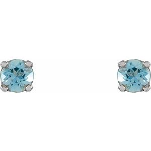 Round 4-Prong Youth Birthstone Stud Earrings