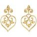 Fleur-de-lis Heart Earrings