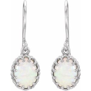 Cabochon Crown Earrings