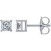 Square 4-Prong Stud Earrings