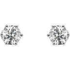 Round 6-Prong Stud Earrings