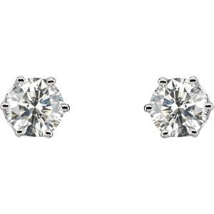 Round 6-Prong Stud Earrings