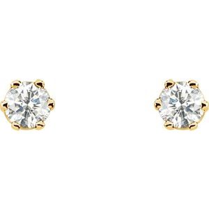 Round 6-Prong Stud Earrings