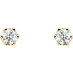 Round 6-Prong Stud Earrings