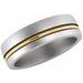 Grooved Comfort-Fit Half Round Band with Brush Finish