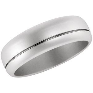 Grooved Half Round Band with Bead Blast Finish