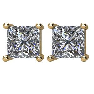 Square 4-Prong Stud Earrings