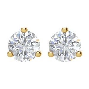 Round 3-Prong Cocktail-Style Stud Earrings