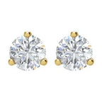 Round 3-Prong Cocktail-Style Stud Earrings