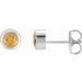 Round Bezel-Set Birthstone Stud Earrings