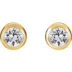 Round Bezel-Set Birthstone Stud Earrings