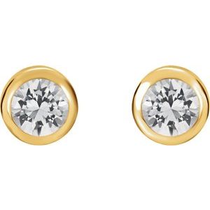 Round Bezel-Set Birthstone Stud Earrings