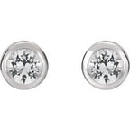 Round Bezel-Set Birthstone Stud Earrings