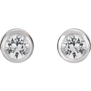 Round Bezel-Set Birthstone Stud Earrings