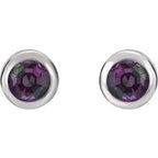 Round Bezel-Set Birthstone Stud Earrings