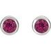 Round Bezel-Set Birthstone Stud Earrings