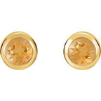 Round Bezel-Set Birthstone Stud Earrings