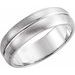 Grooved Comfort-Fit Half Round Band with Brush Finish