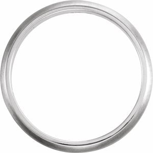 Grooved Comfort-Fit Half Round Band with Brush Finish