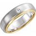 Solitaire Stepped-Edge Comfort-Fit Flat Band with Brush Finish